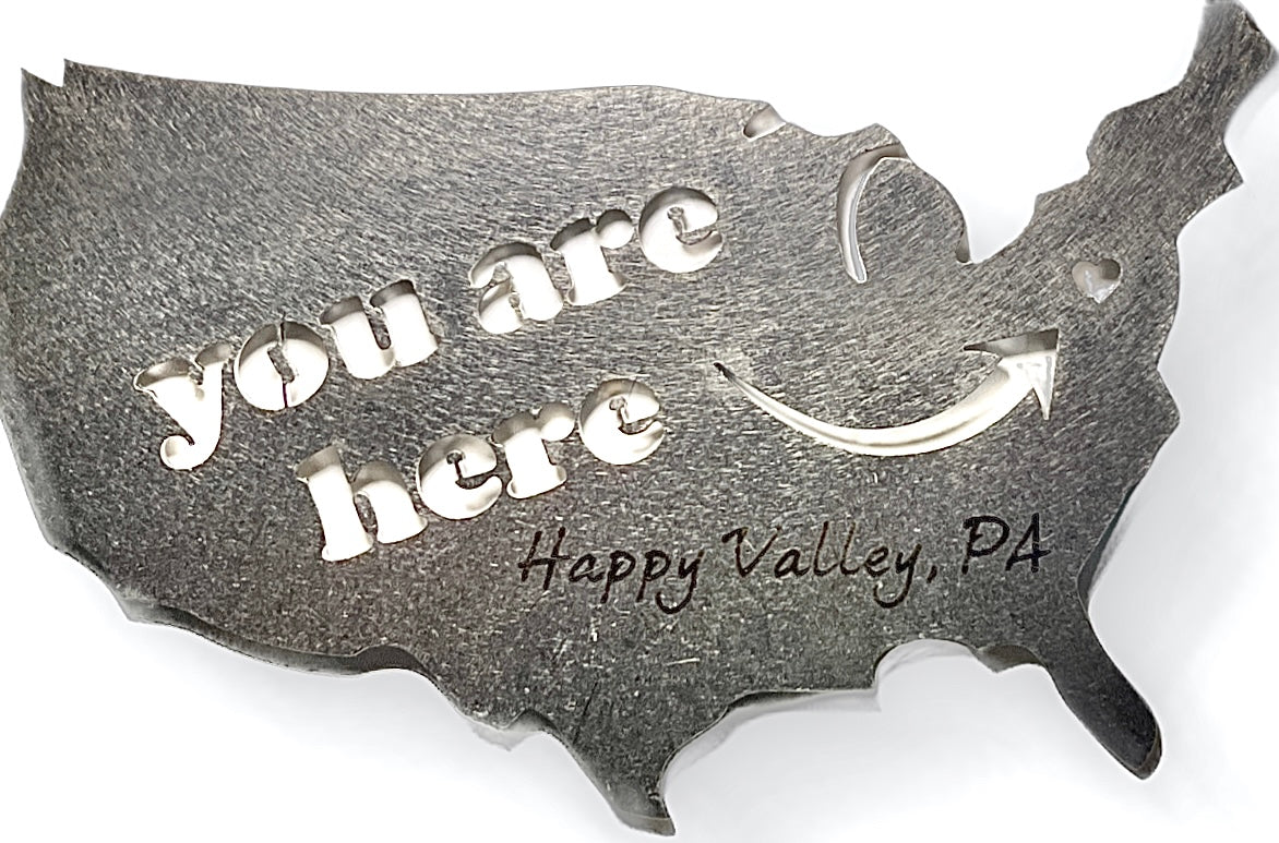 Happy Valley USA Shape Stainless Steel Magnet