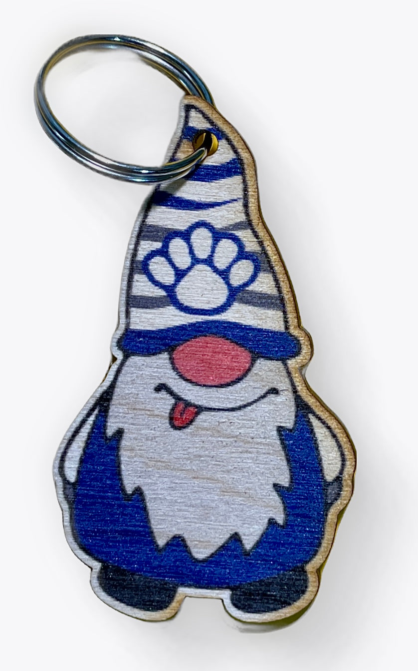 Multi-Stripe Hat Paw Gnome Key Chain