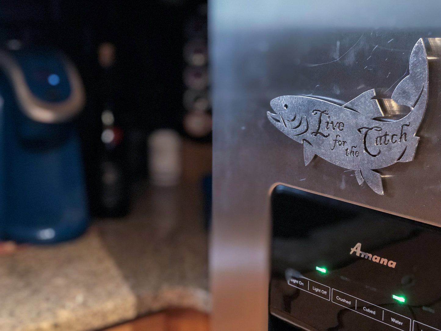 Live For The Catch, Fish Shape Magnet