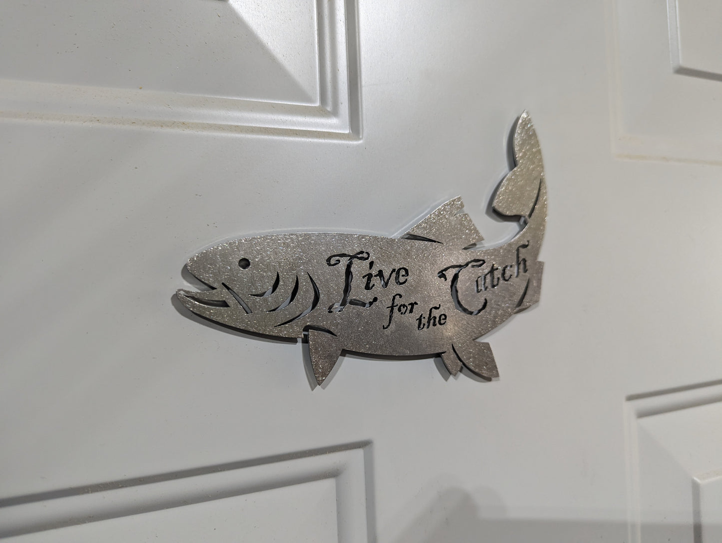 Live For The Catch, Fish Shape Magnet