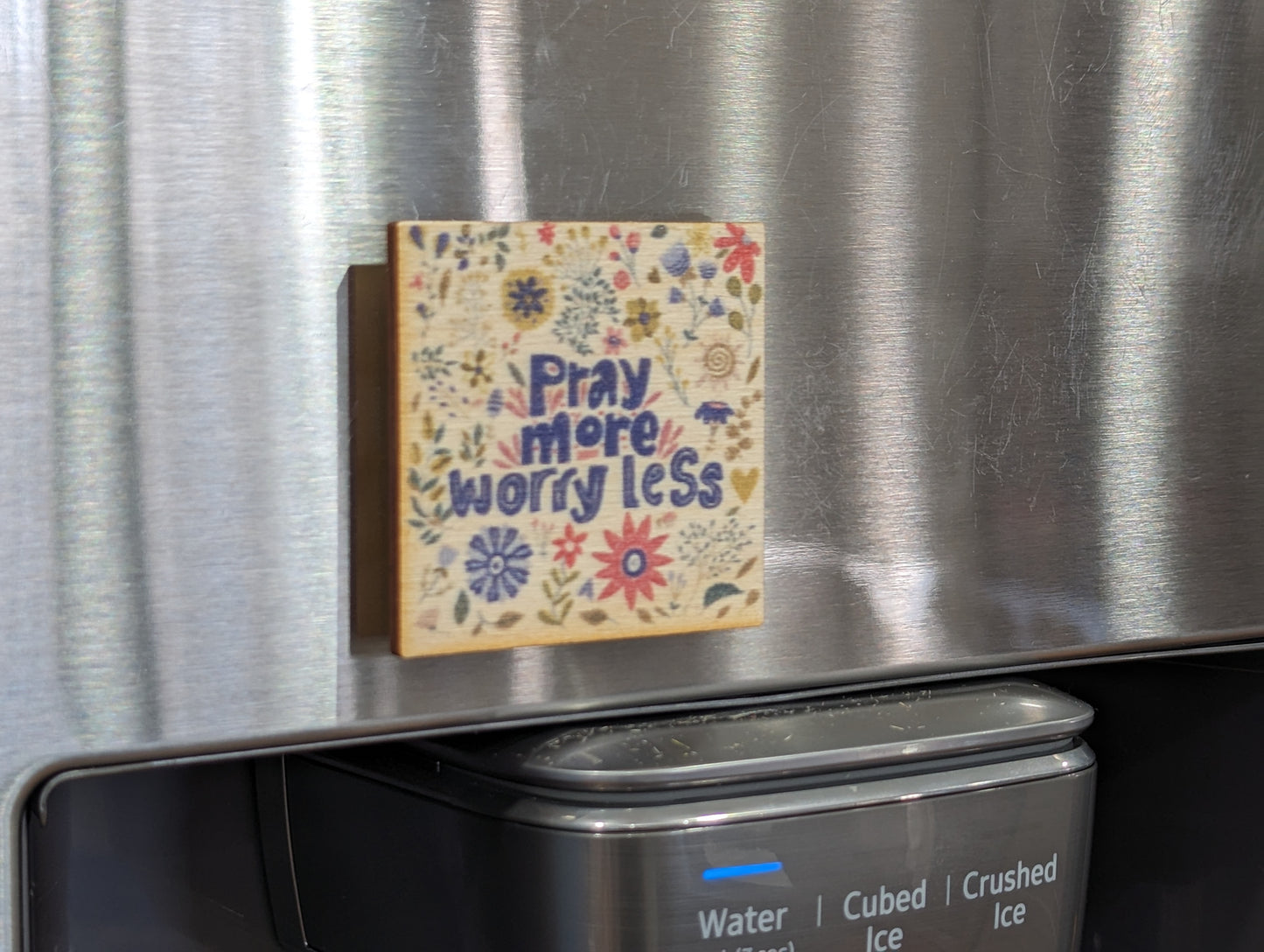 Pray More Worry Less Flowered Square