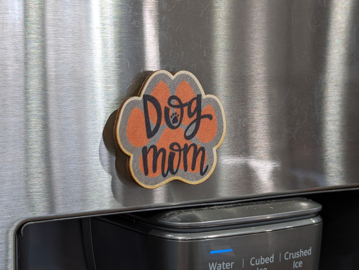 Dog Mom Orange Paw Shape