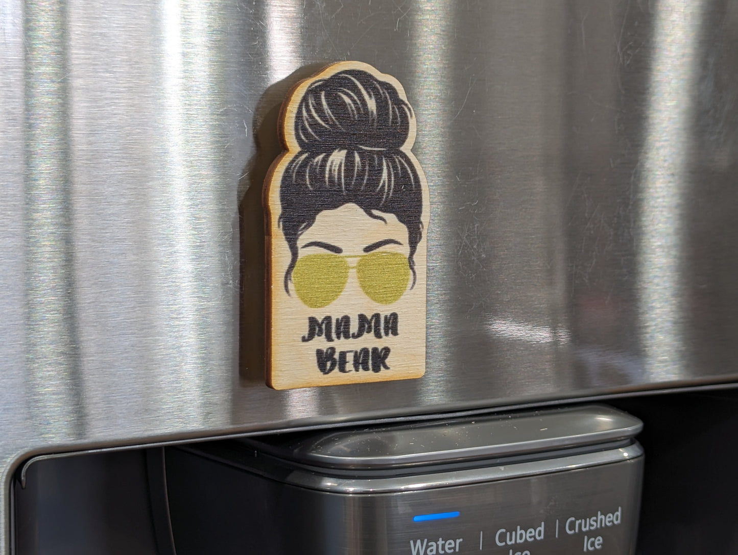 Mama Bear Black Hair Gold Sunglasses