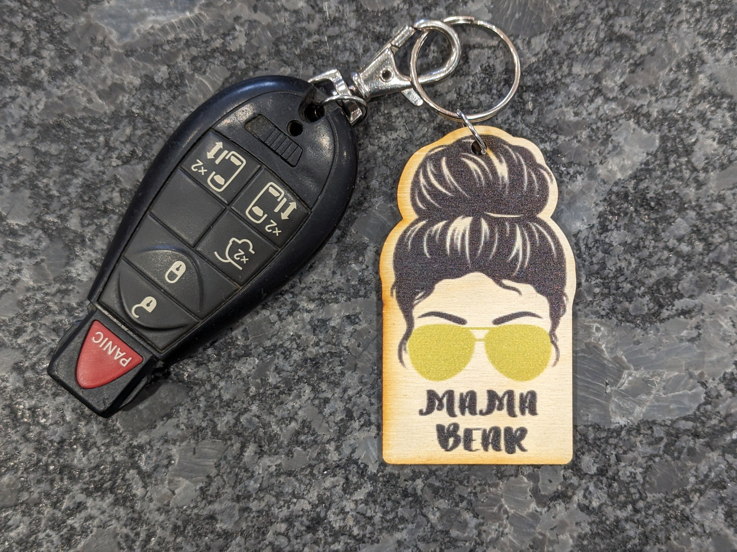 Mama Bear Black Hair Gold Sunglasses