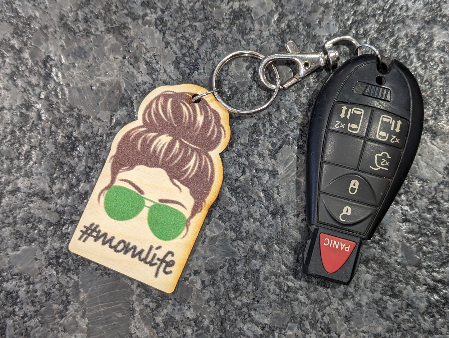 #momlife Dark Brown Hair Green Sunglasses
