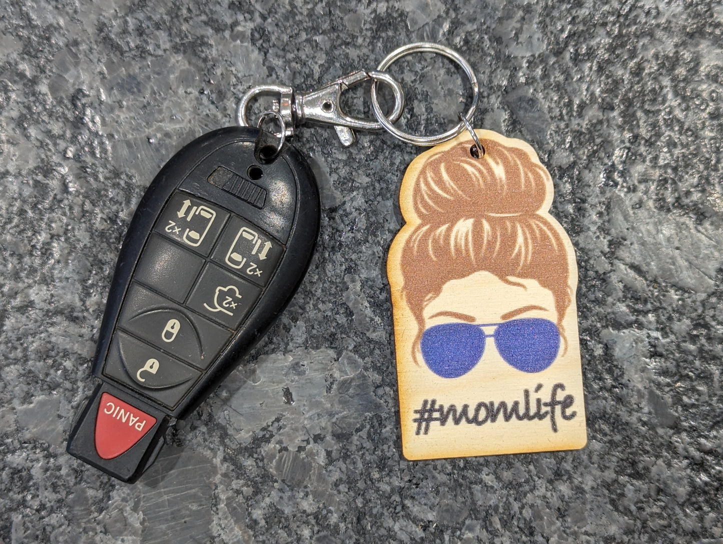#momlife Light Brown Hair Blue Sunglasses