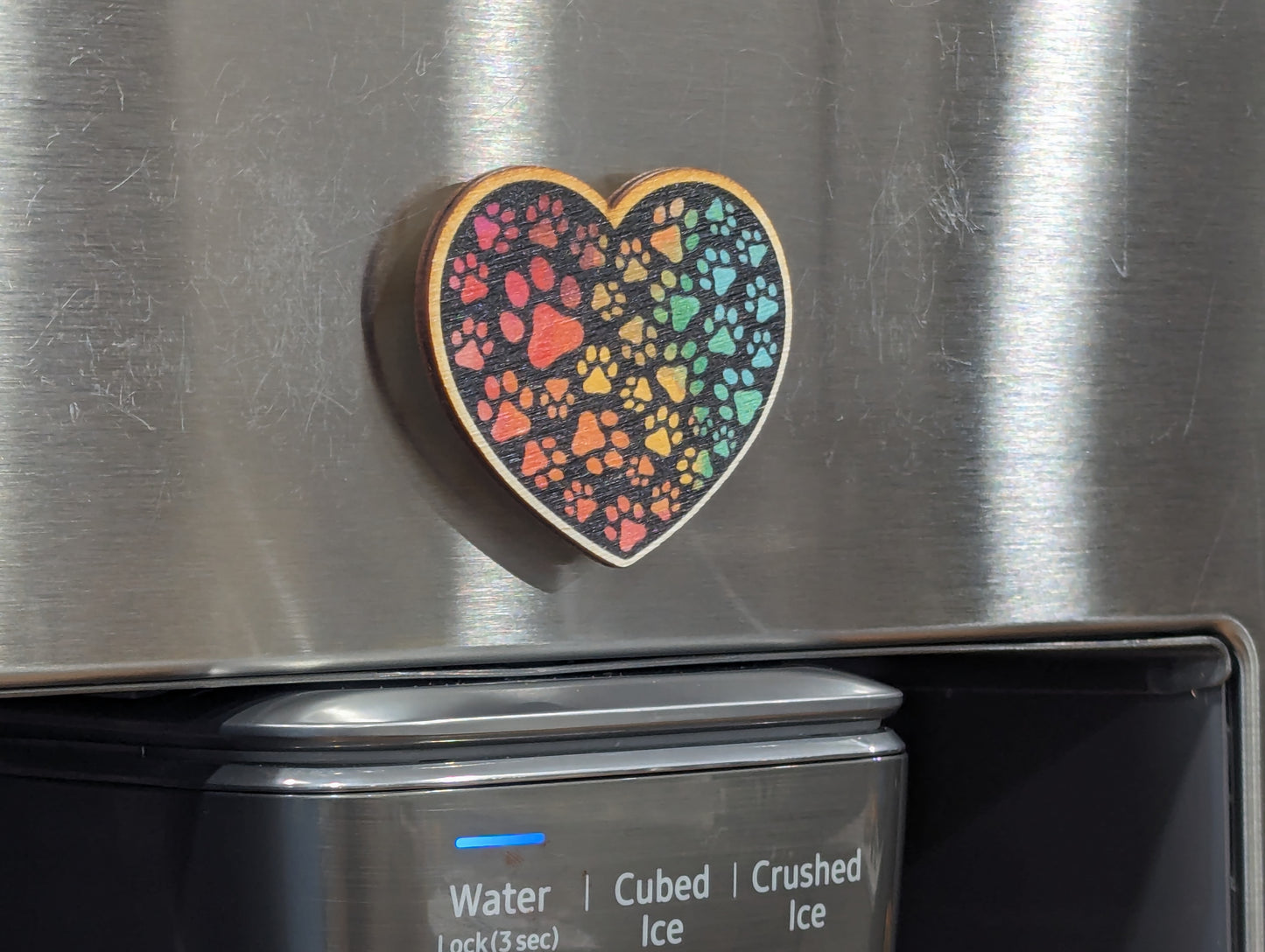 Rainbow Dog Paw Heart Shape