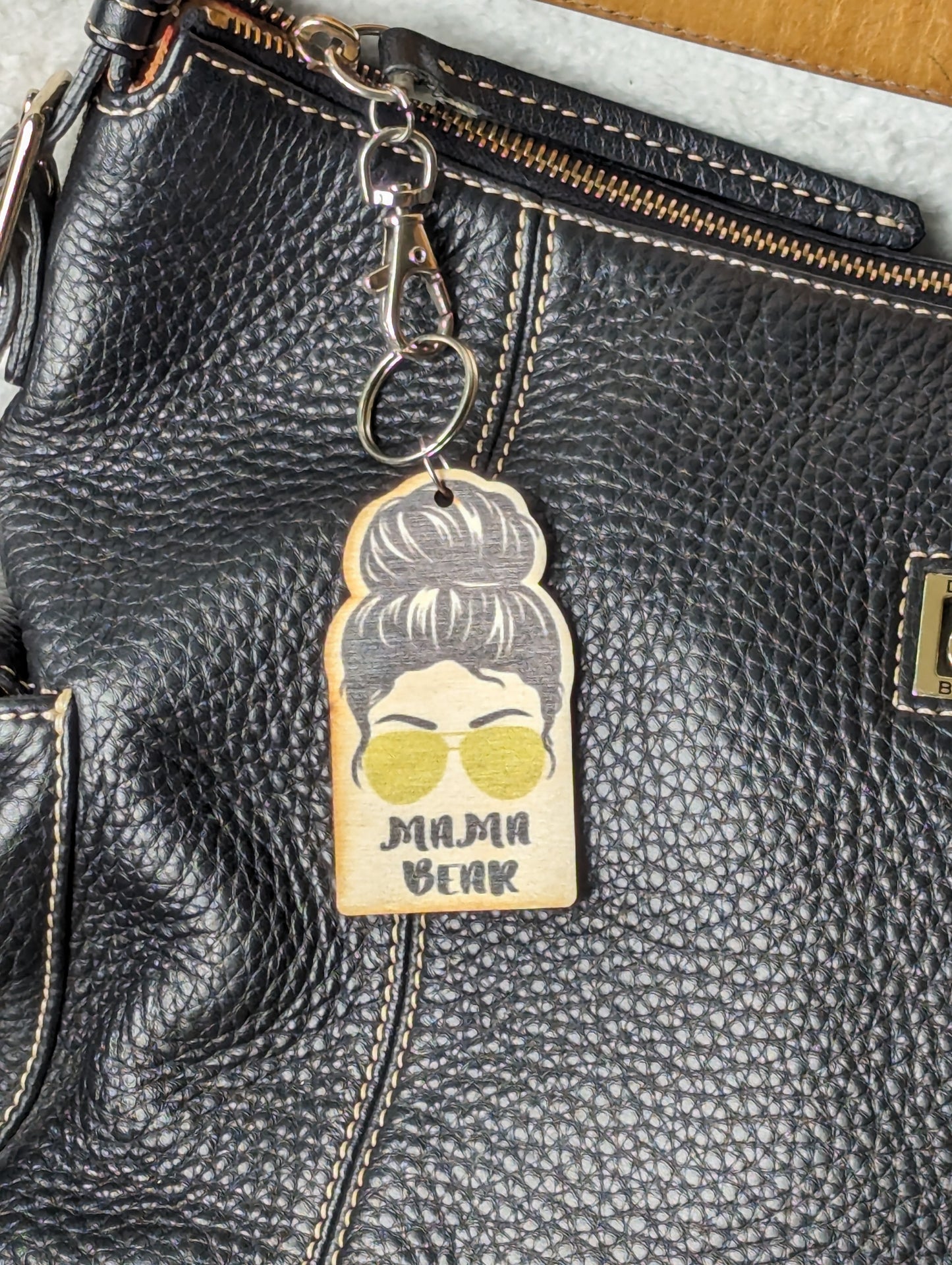 Mama Bear Black Hair Gold Sunglasses