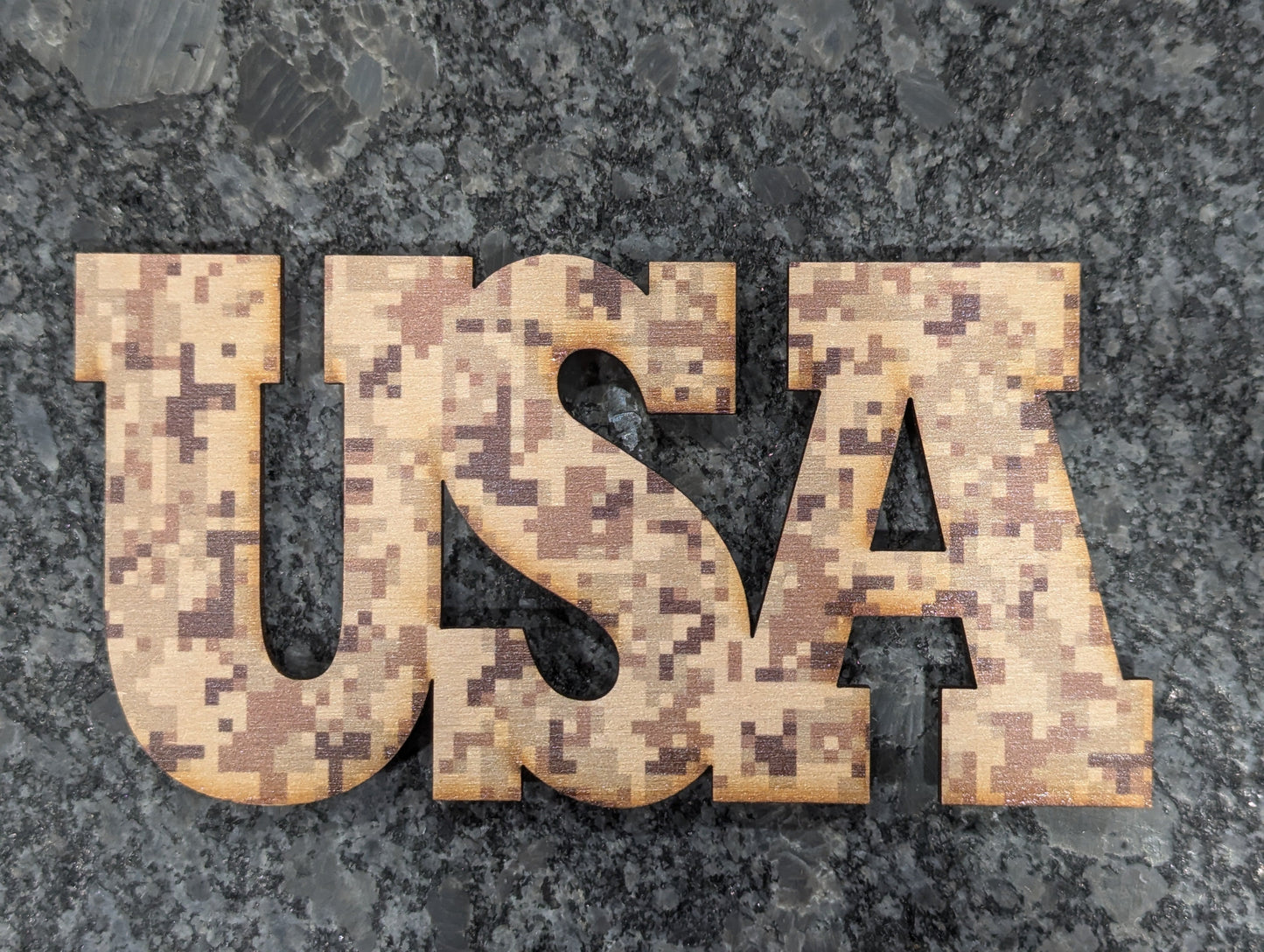 Desert Camo USA Letters