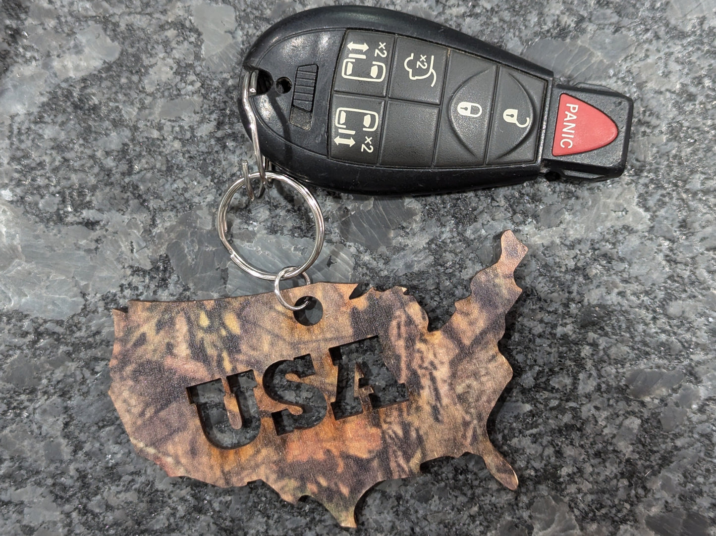 Woods Camo USA Shape