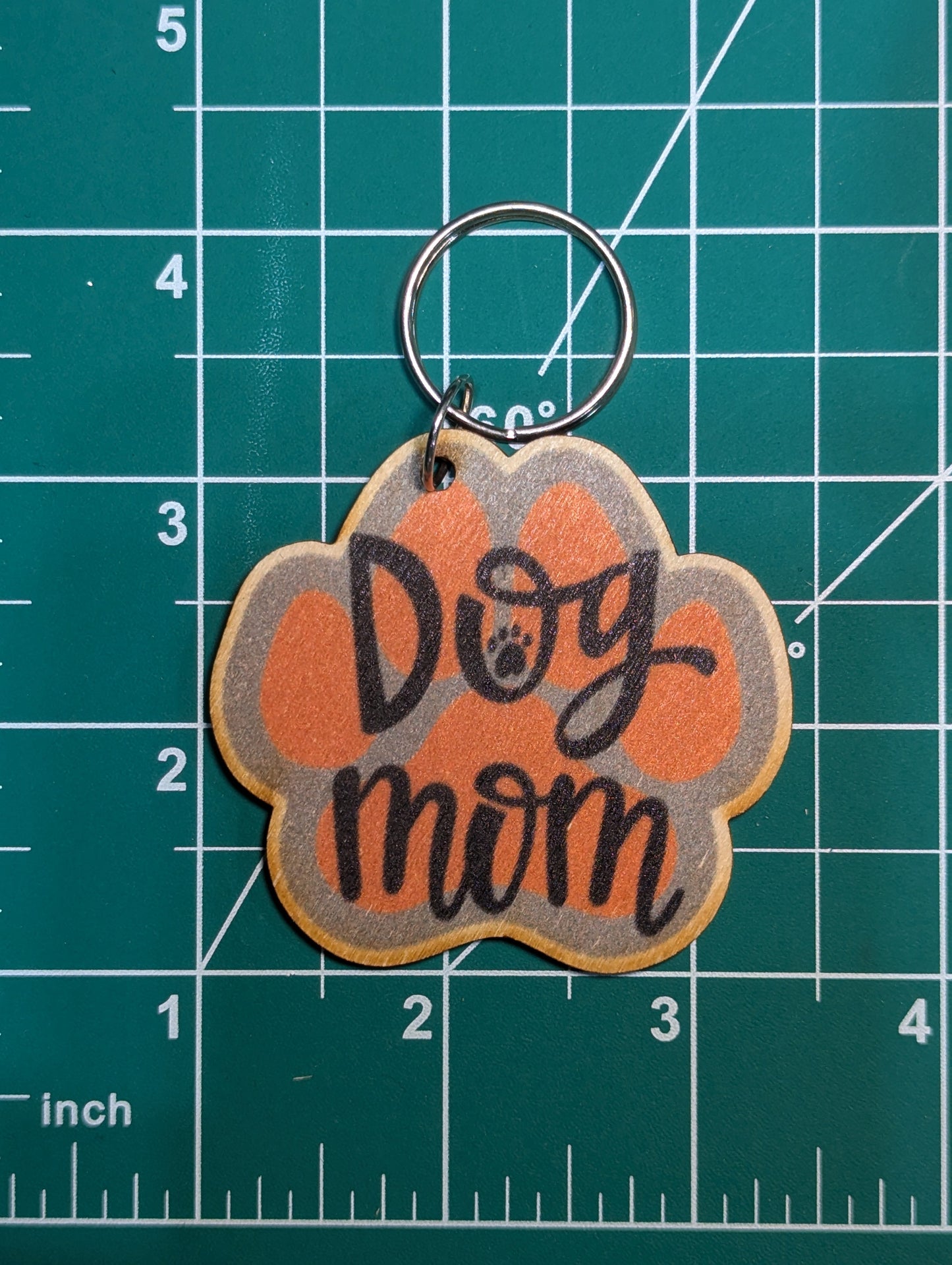 Dog Mom Orange Paw Shape