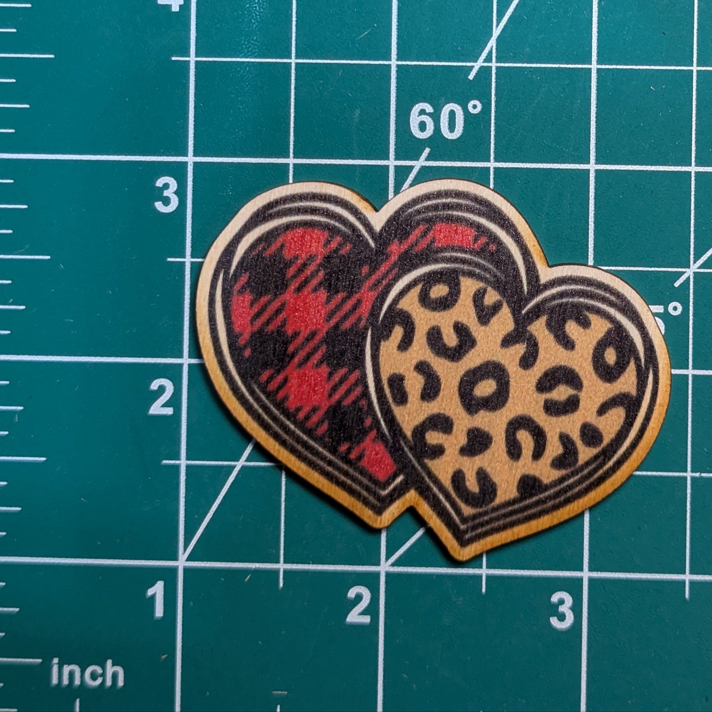 Leopard Buffalo Check Hearts