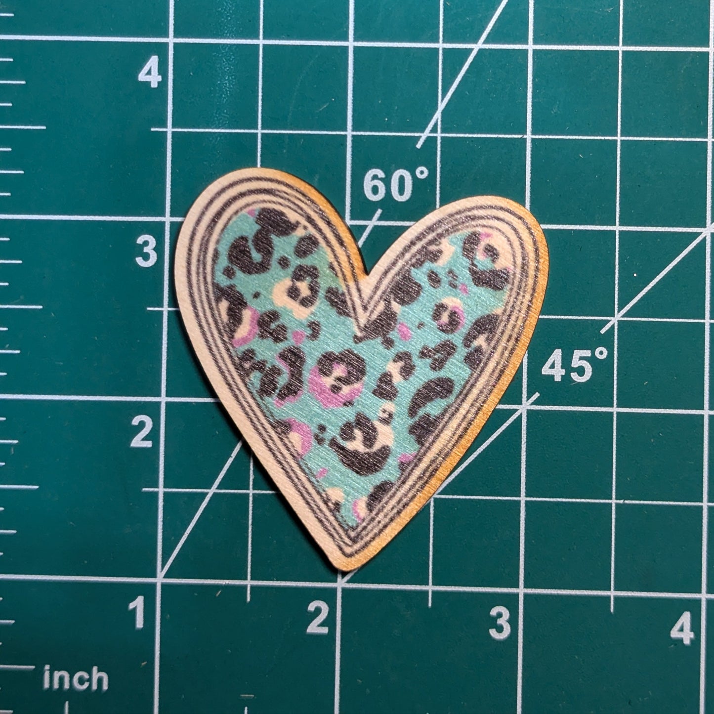Green Purple Leopard Heart
