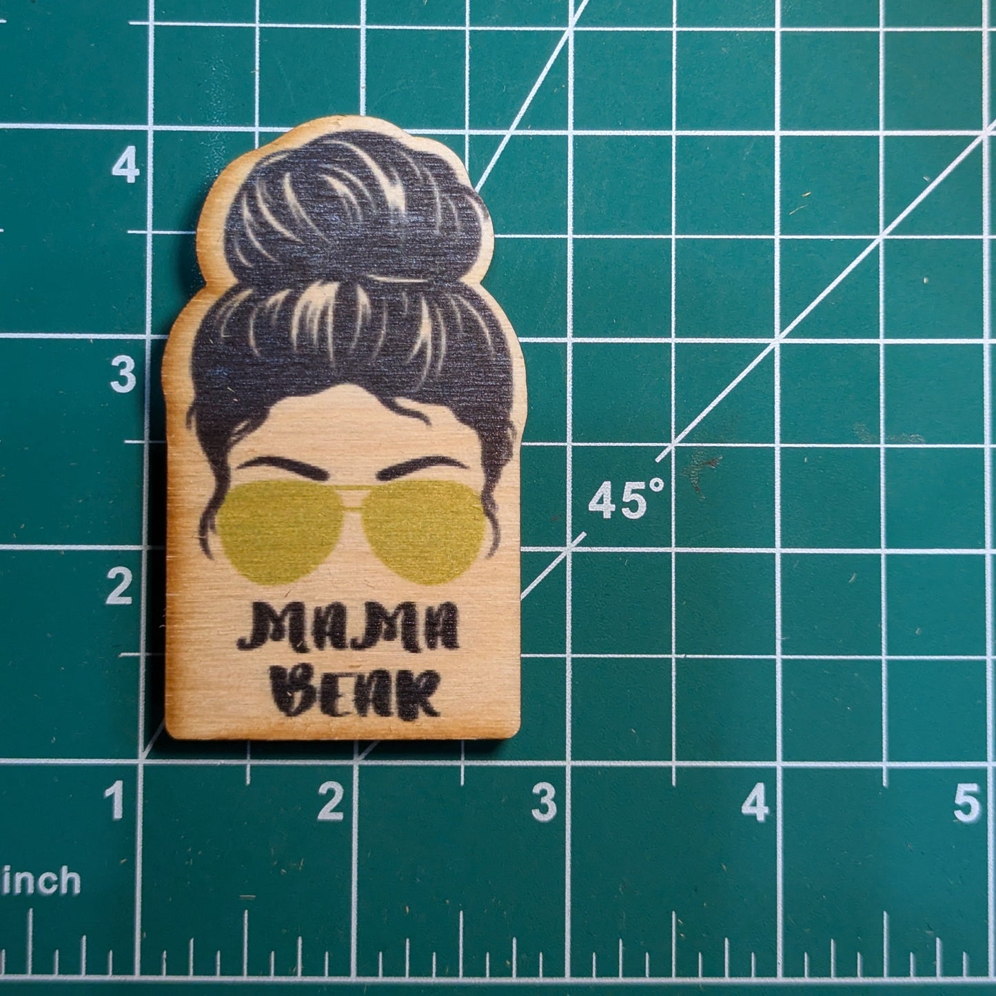Mama Bear Black Hair Gold Sunglasses