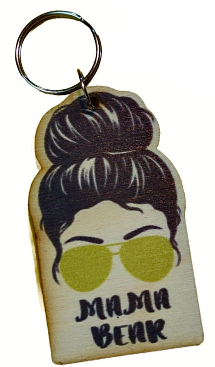 Mama Bear Black Hair Gold Sunglasses