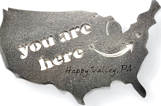 Happy Valley USA Shape Stainless Steel Magnet