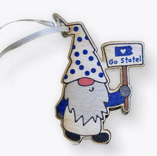 Go State Sign Gnome Ornament