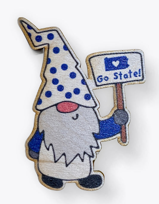 Go State Sign Gnome Magnet