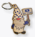 Go State Sign Gnome Keychain