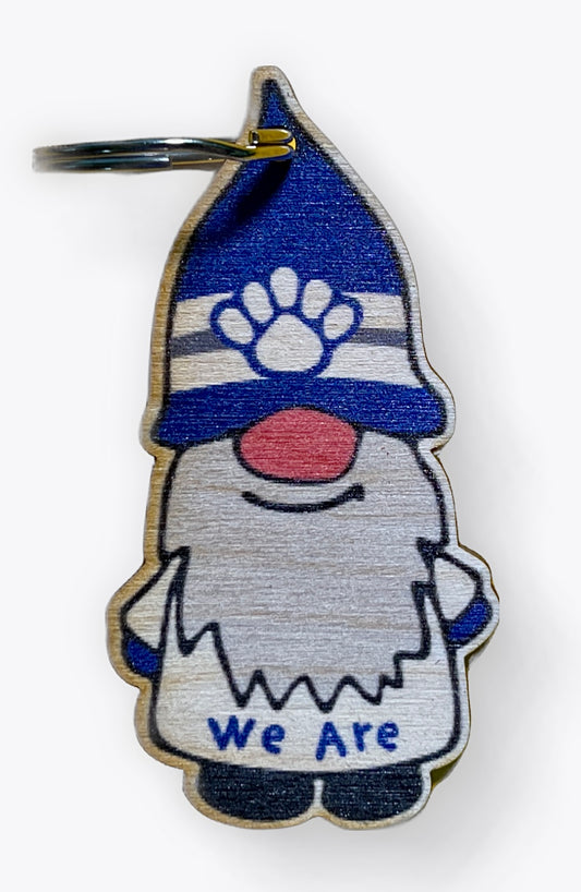 Blue Hat with Paw Gnome Keychain
