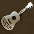 Austin Texas Stainless Steel Guitar Magnet