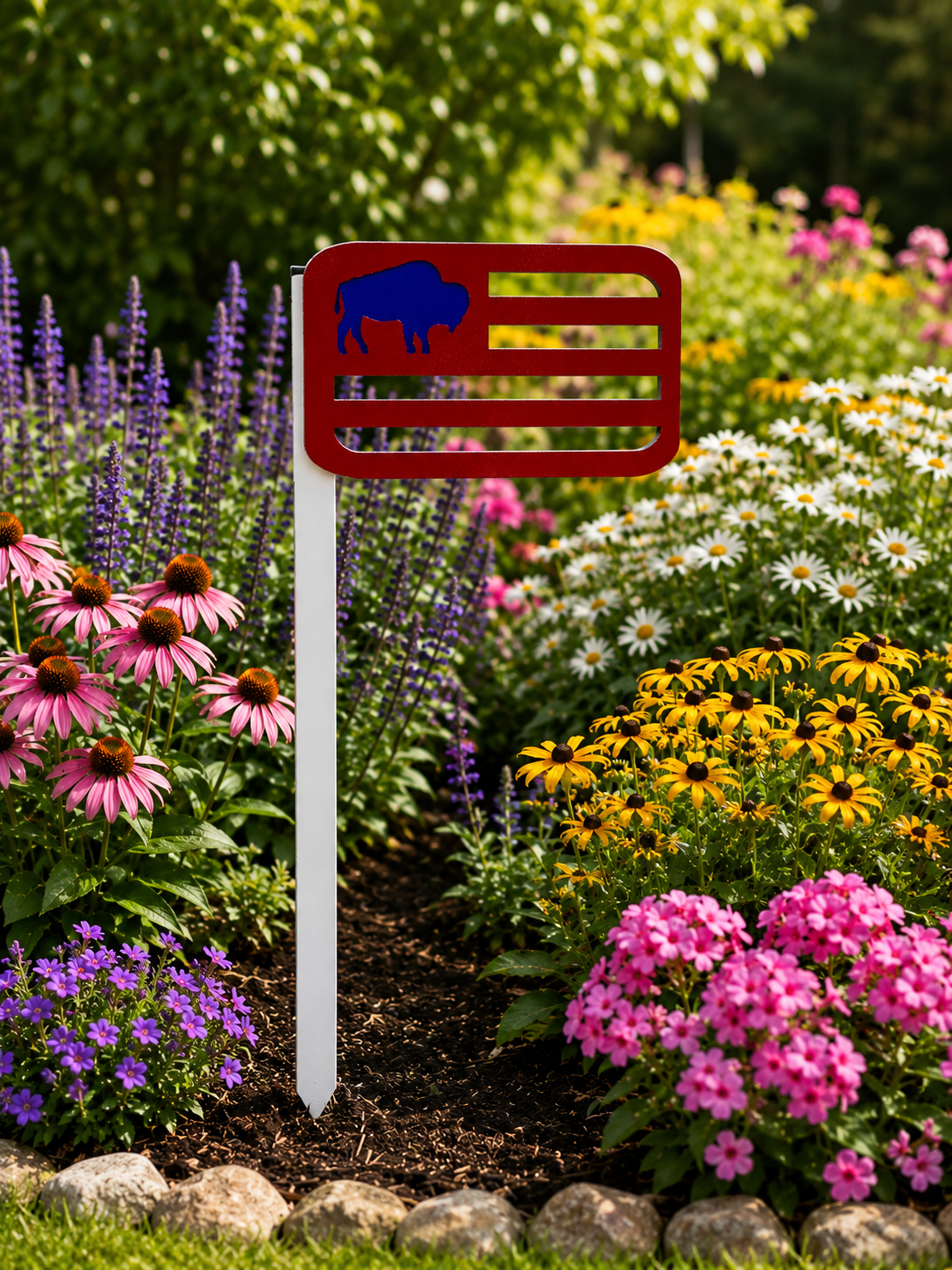 Buffalo Flag Garden Sign Stake