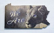 Cursive WE ARE Magnet PA Shape Lion