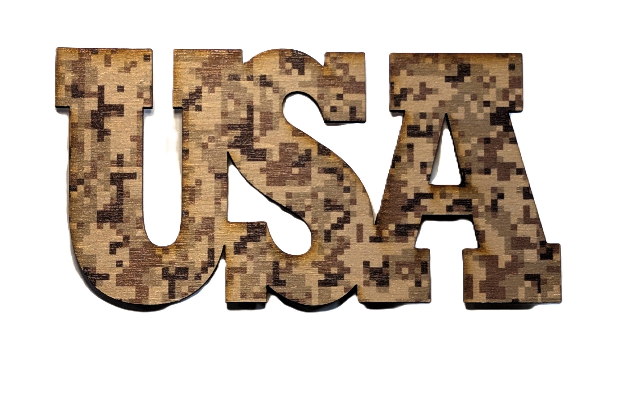 Desert Camo USA Letters