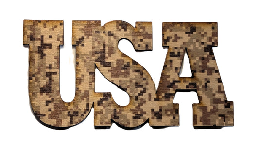Desert Camo USA Letters
