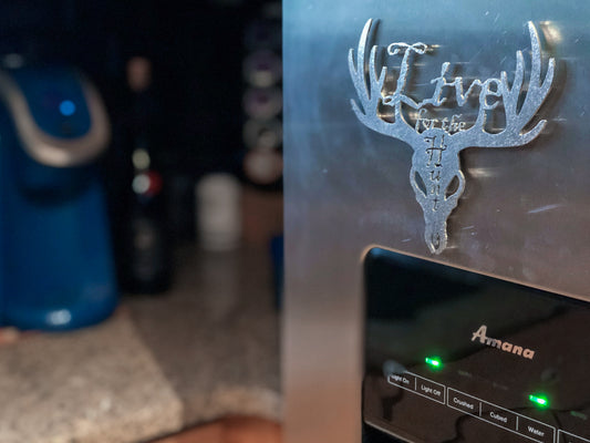Live For The Hunt Deer Skull Shape Hearty Magnet