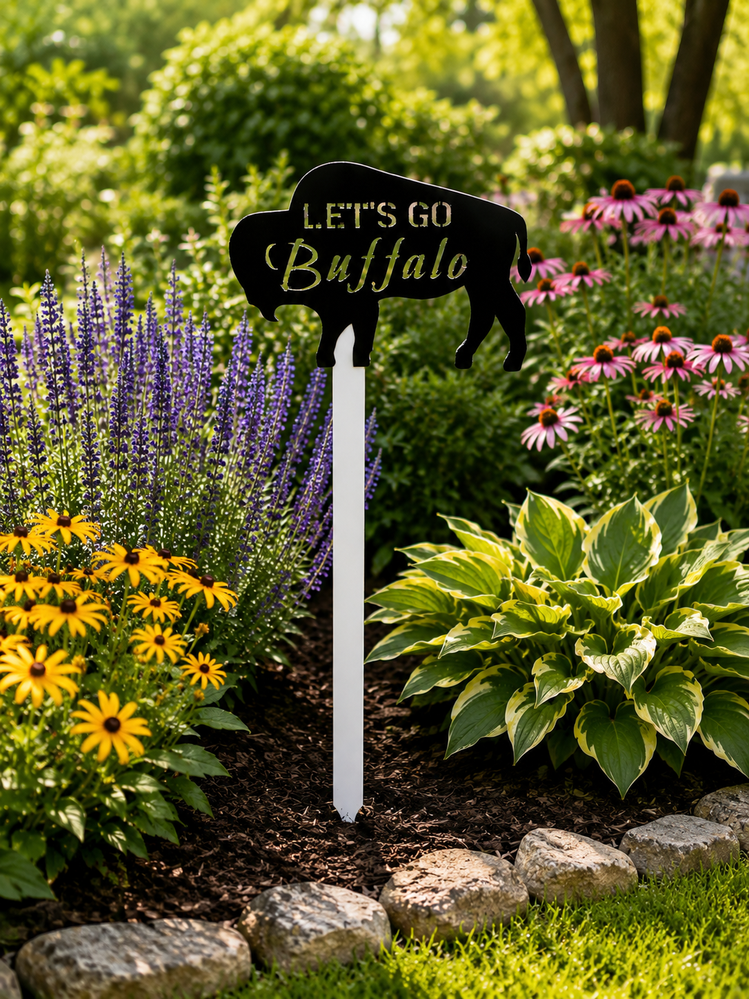 Let's Go Buffalo" Garden Sign Stake