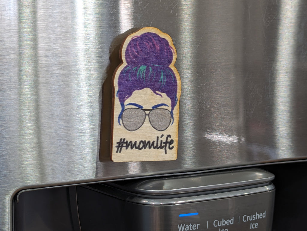 #momlife Green Purple Hair Silver Sunglasses