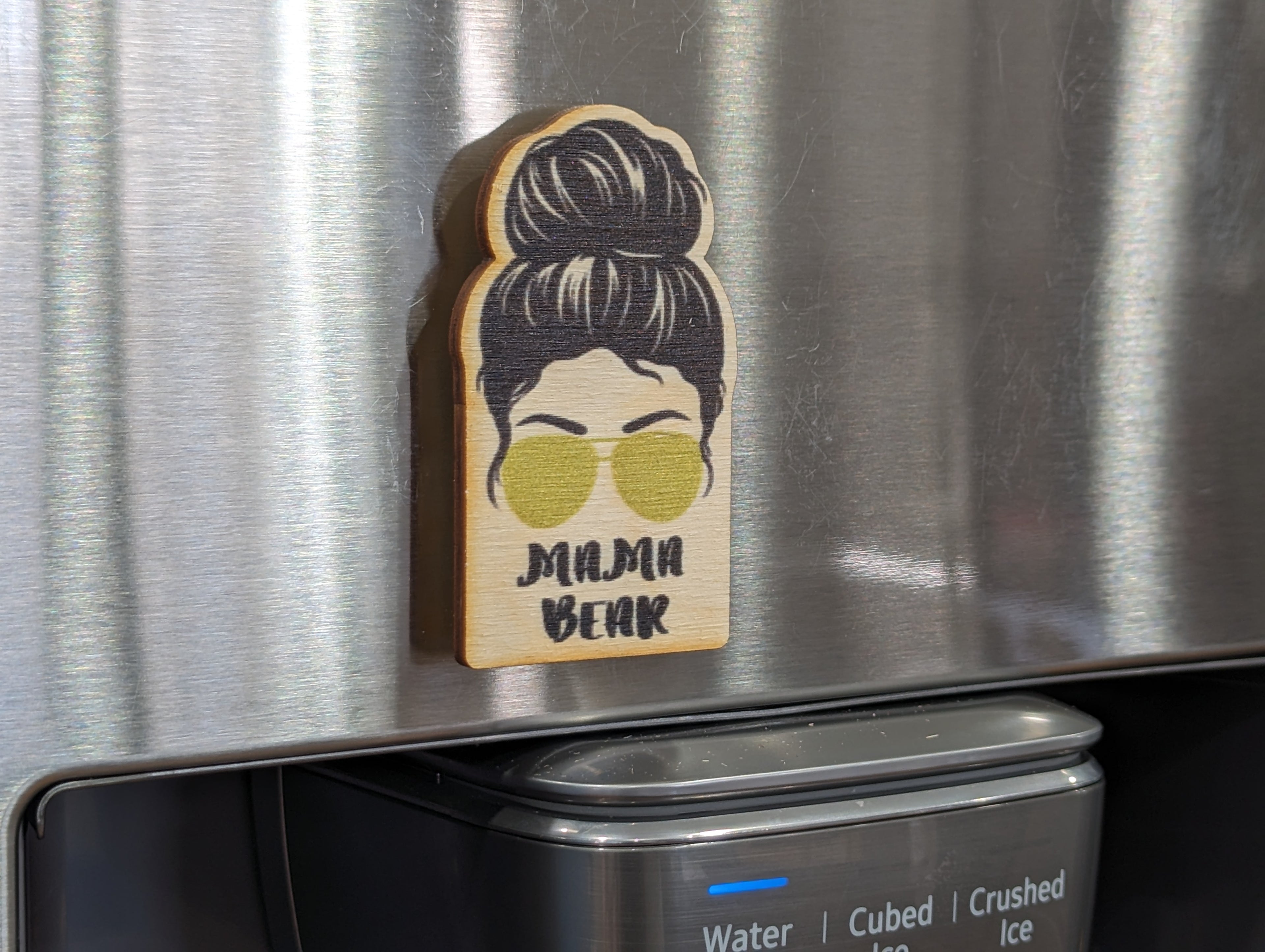 Mama Bear Black Hair Gold Sunglasses