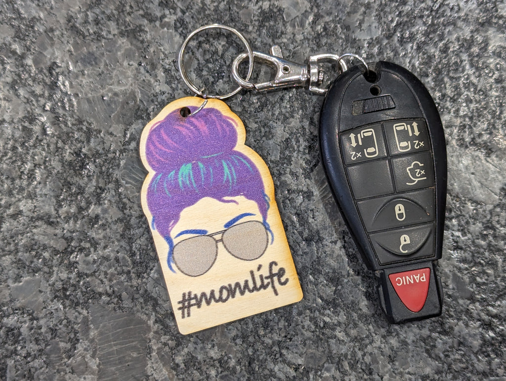 #momlife Green Purple Hair Silver Sunglasses