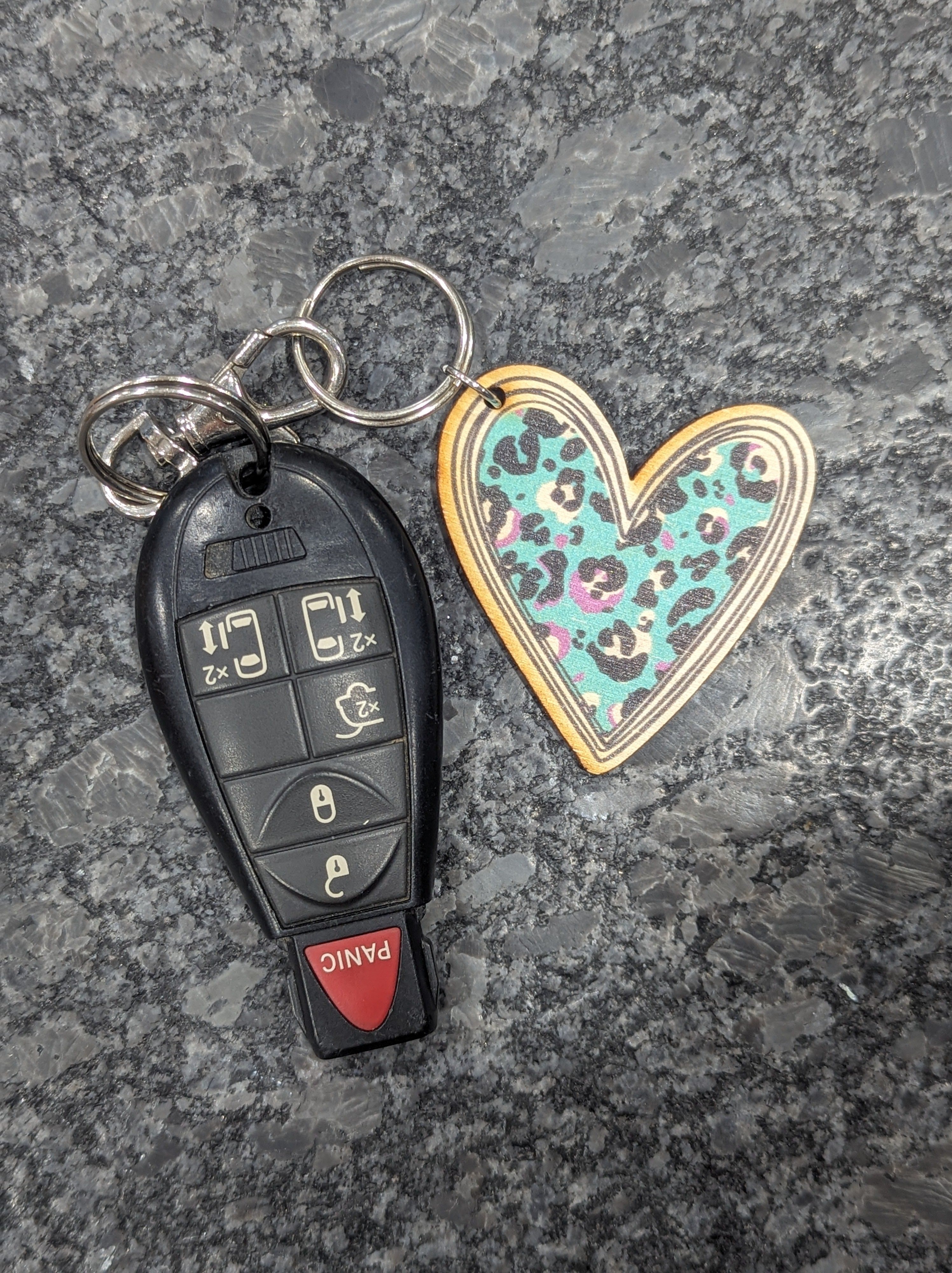 Green Purple Leopard Heart