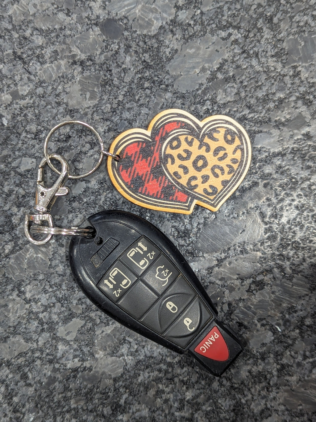 Leopard Buffalo Check Hearts