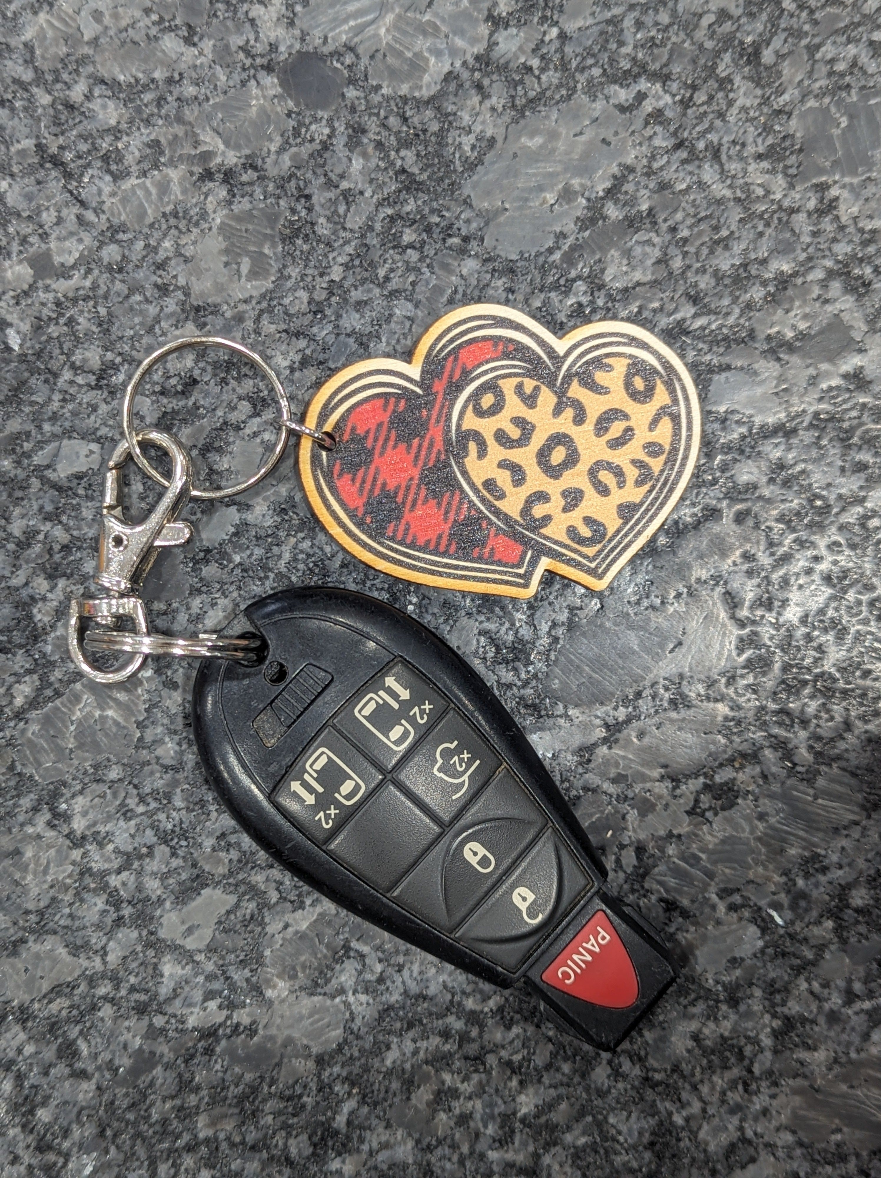 Leopard Buffalo Check Hearts