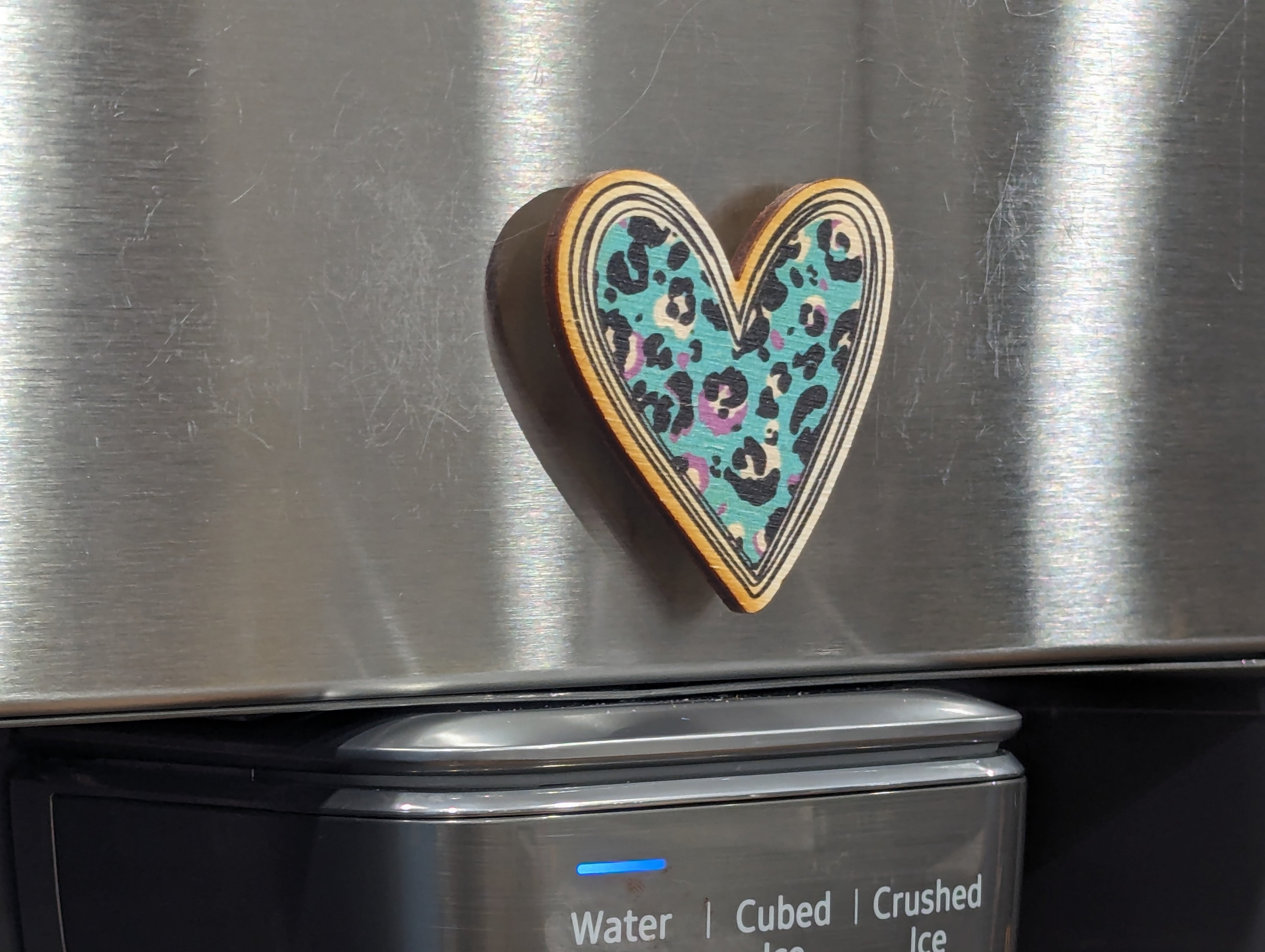 Green Purple Leopard Heart