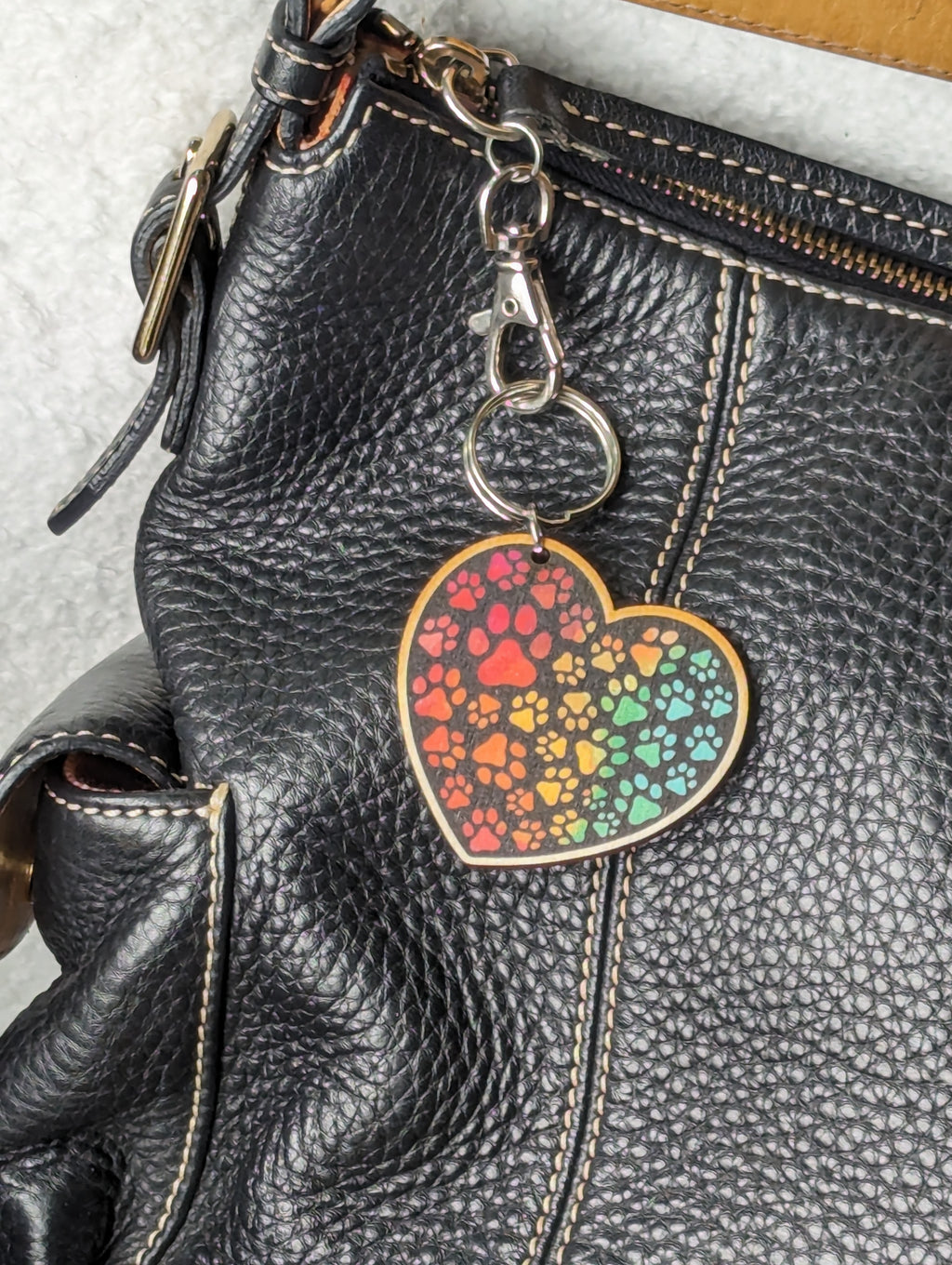 Rainbow Dog Paw Heart Shape