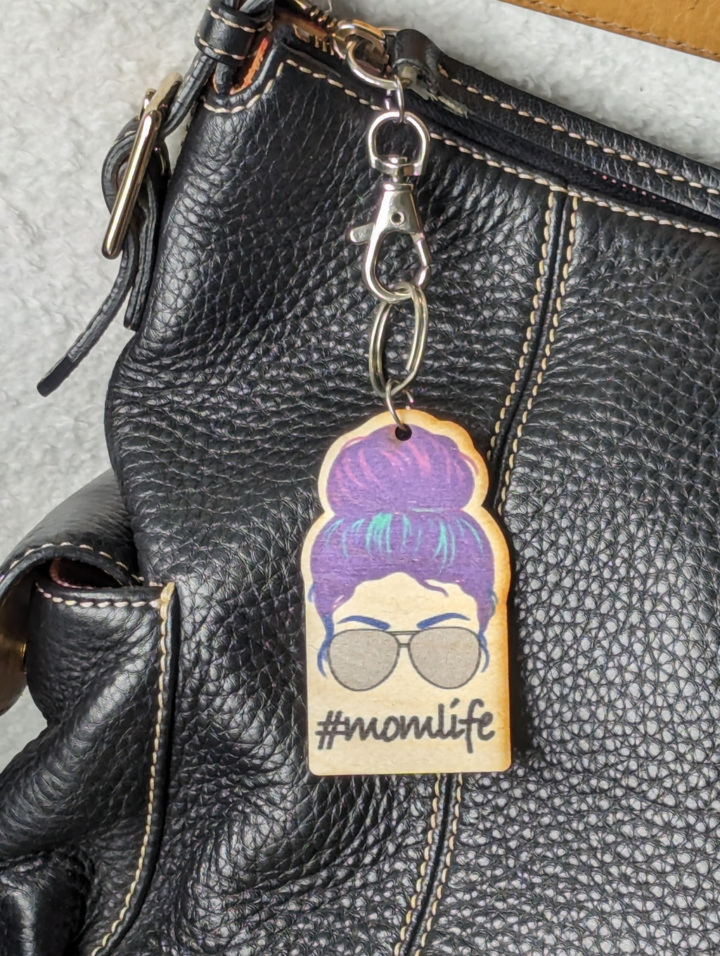 #momlife Green Purple Hair Silver Sunglasses