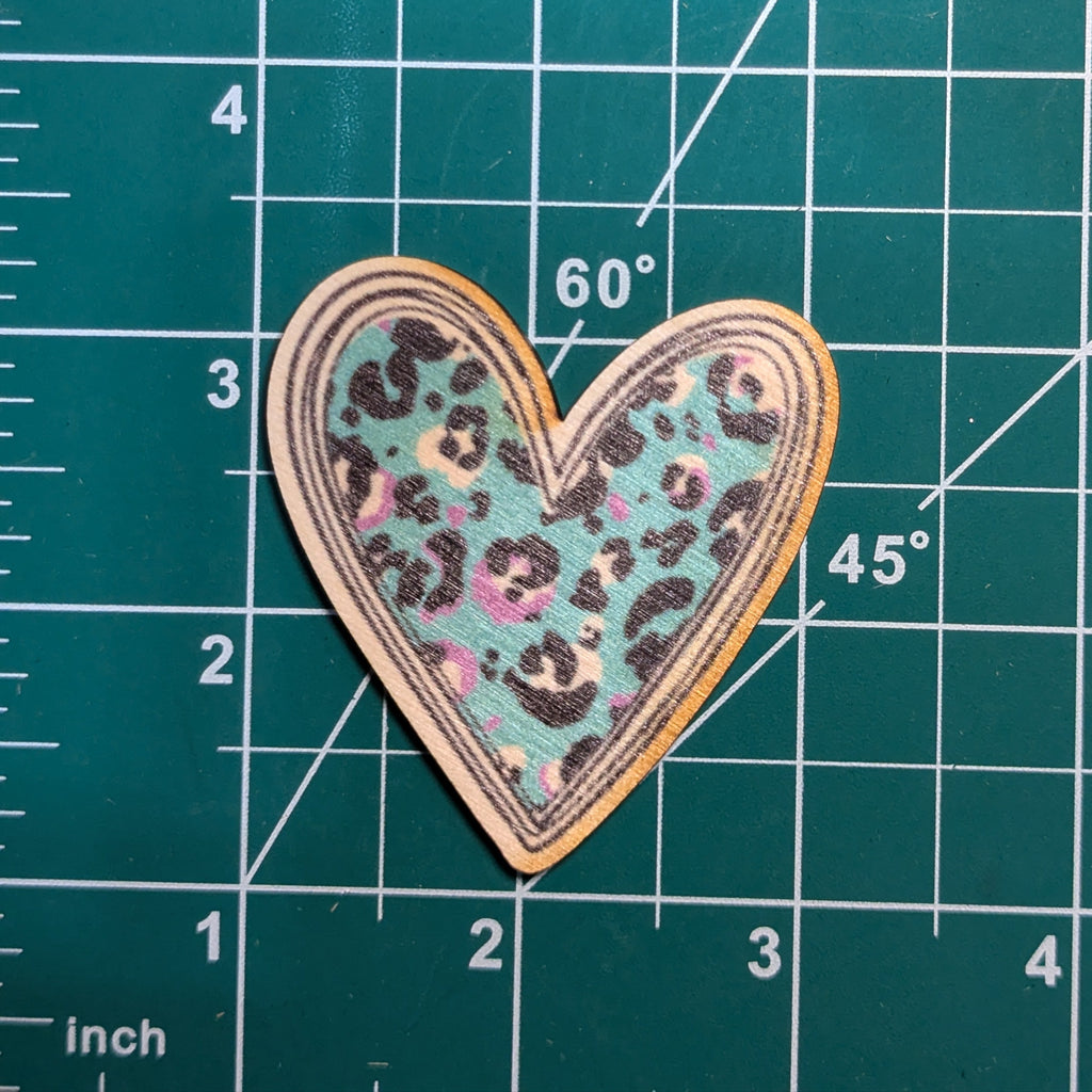 Green Purple Leopard Heart