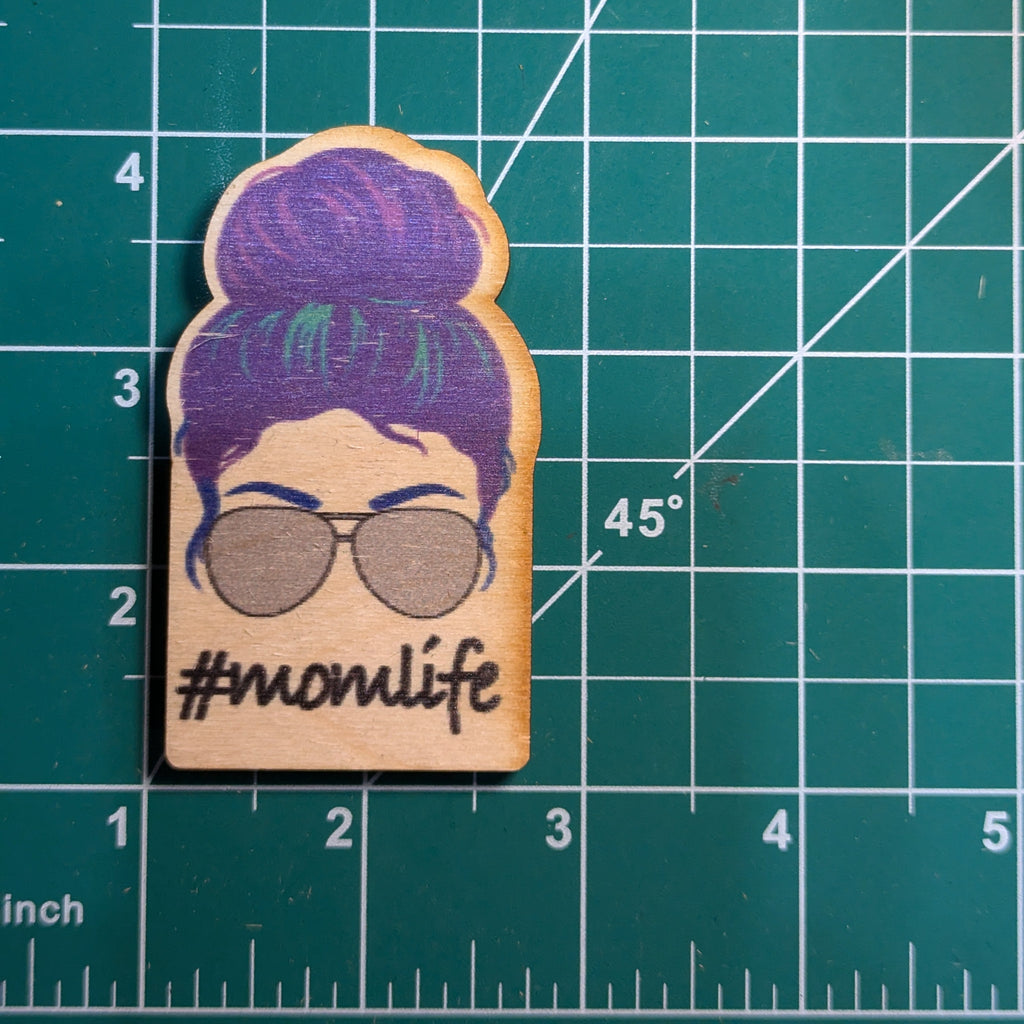 #momlife Green Purple Hair Silver Sunglasses