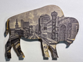 Shea's Buffalo Shape Black and White Magnet