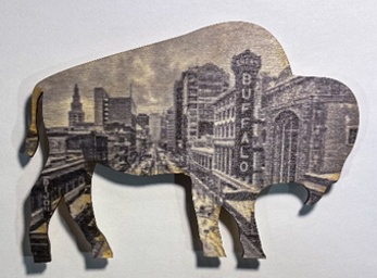 Shea's Buffalo Shape Black and White Magnet