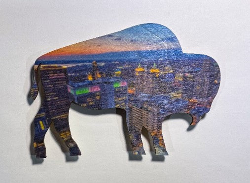 Color Downtown Buffalo Shape Magnet