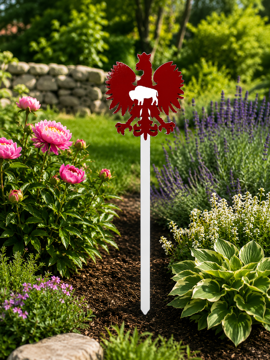 Polish Eagle Buffalo Garden Sign Stake