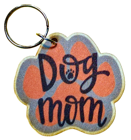 Dog Mom Orange Paw Shape