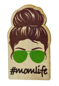 #momlife Dark Brown Hair Green Sunglasses