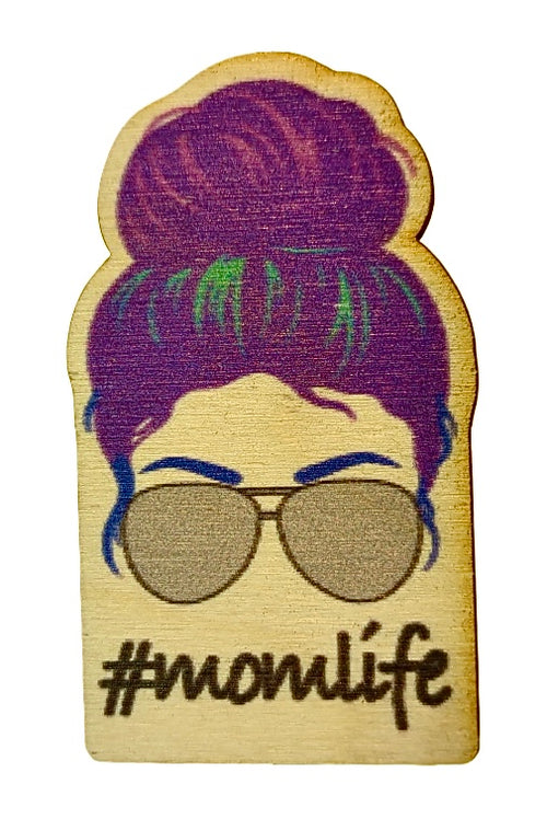 #momlife Green Purple Hair Silver Sunglasses