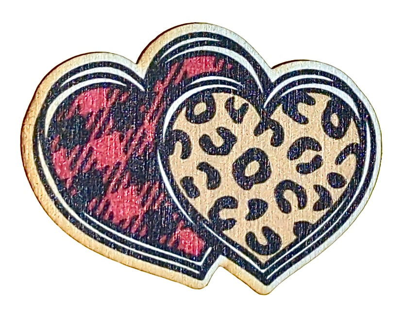 Leopard Buffalo Check Hearts